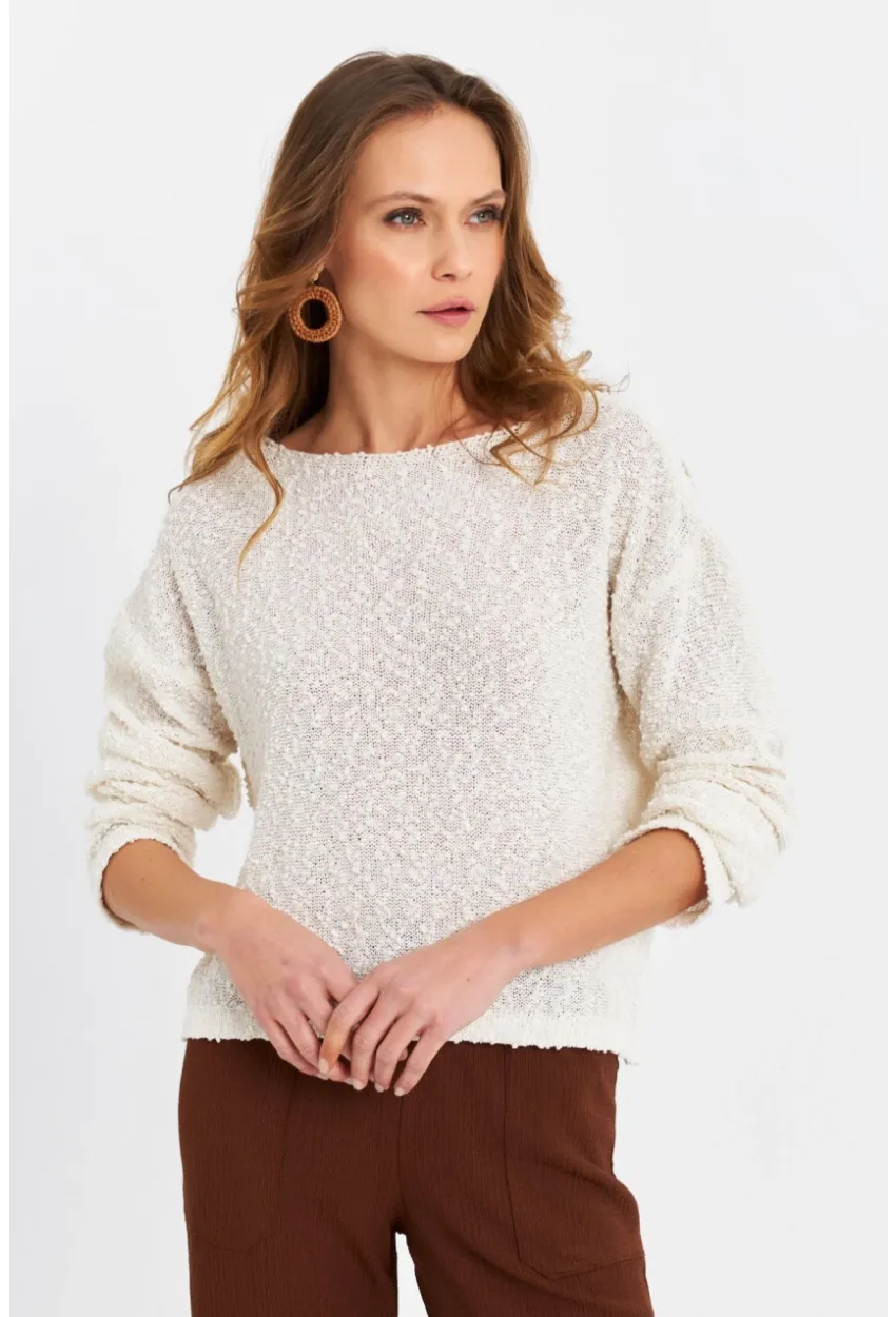 Kadın Ekru Triko Bluz YV322