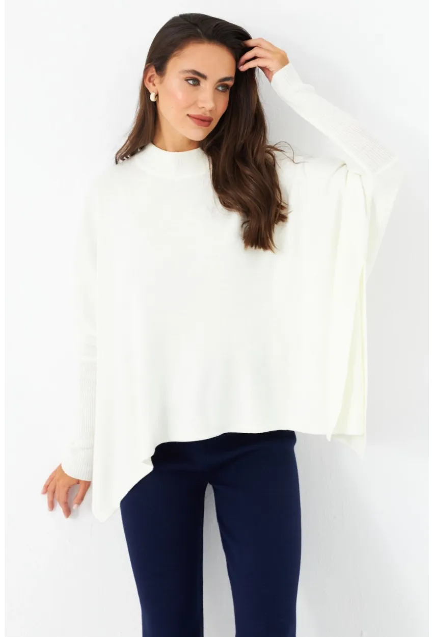 Kadın Ekru Yırtmaçlı Triko Bluz MSMT2262