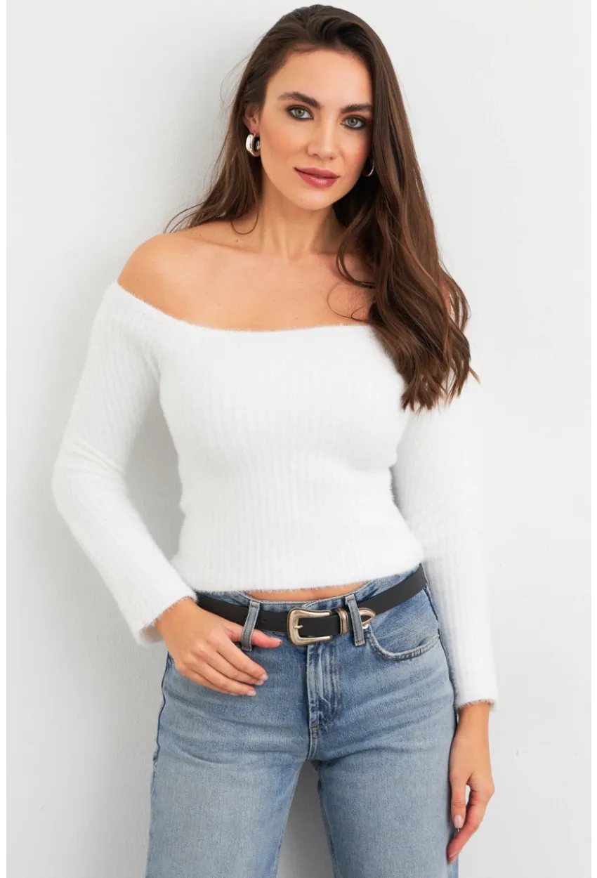Kadın Ekru Yumuşak Dokulu Bluz SE7