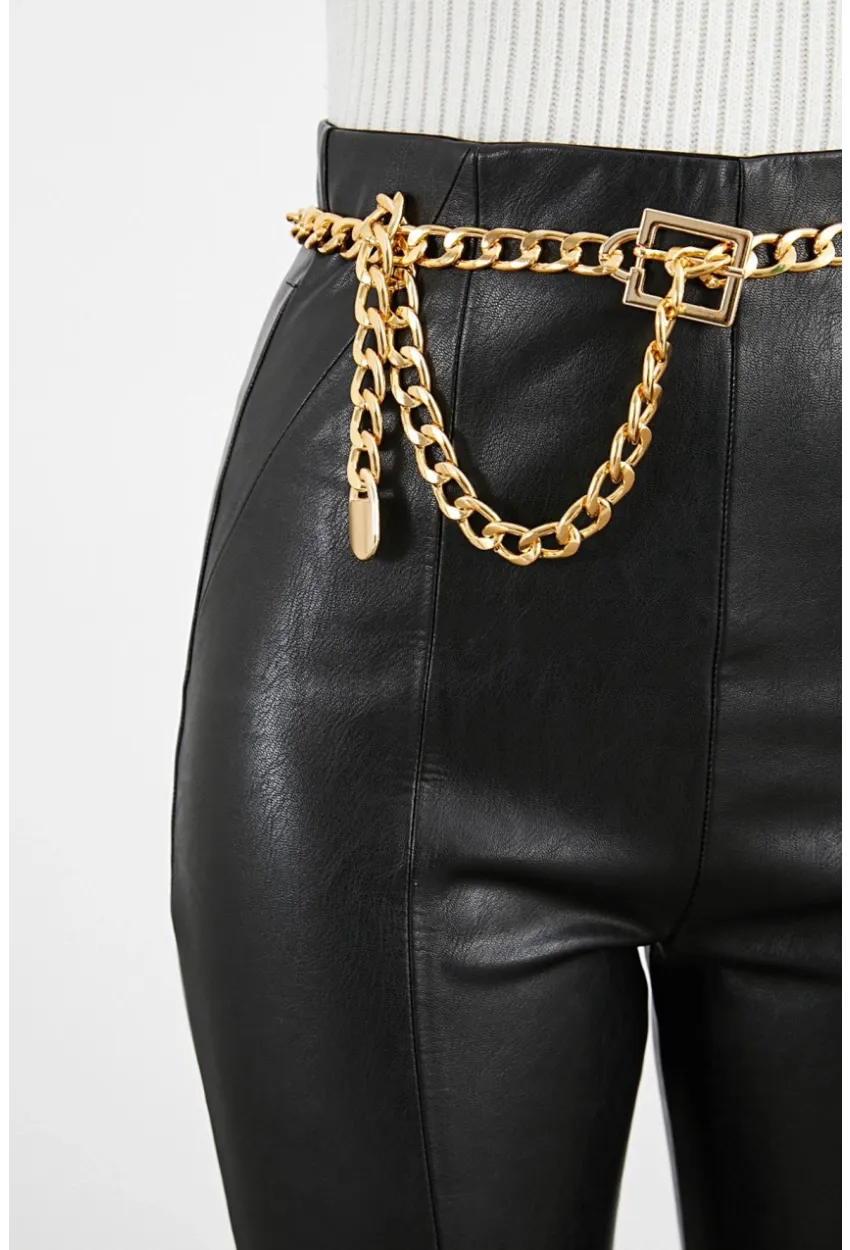 Kadın Gold Rengi Zincir Kemer BE594