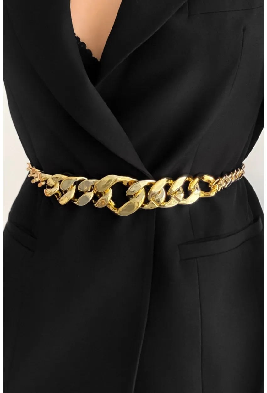 Kadın Gold Rengi Zincir Kemer BE629