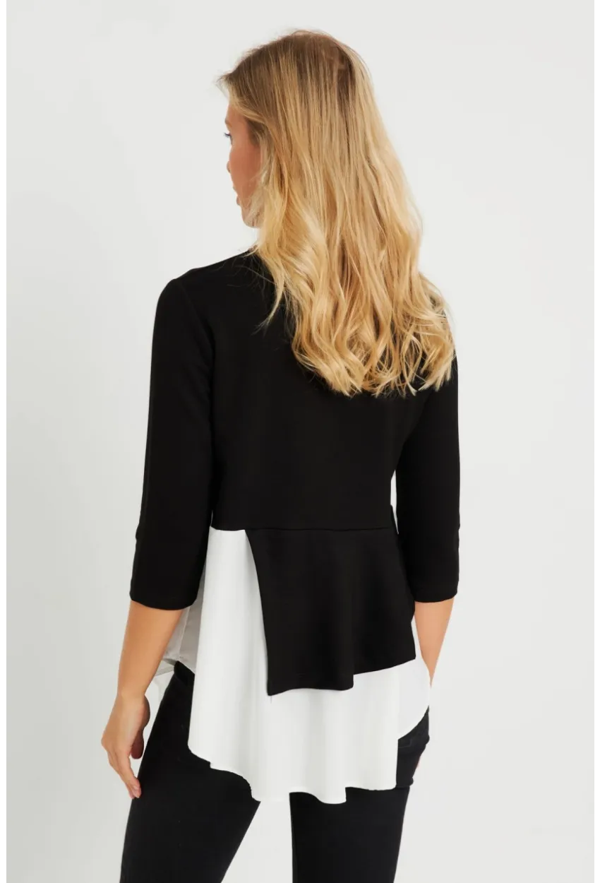 Kadın Gömlek Detaylı Bluz Siyah ST6025