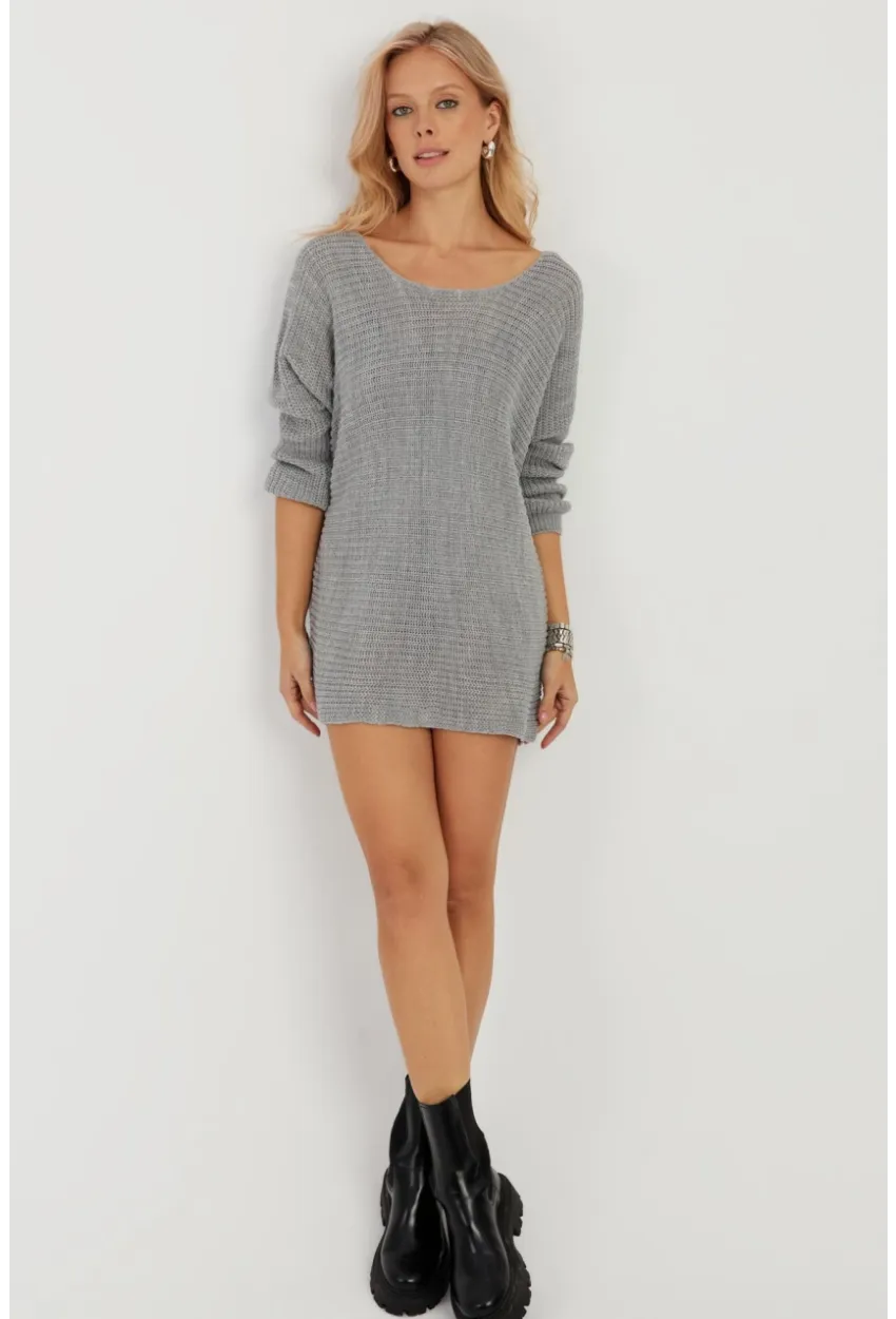 Kadın Gri Triko Kazak SMT223