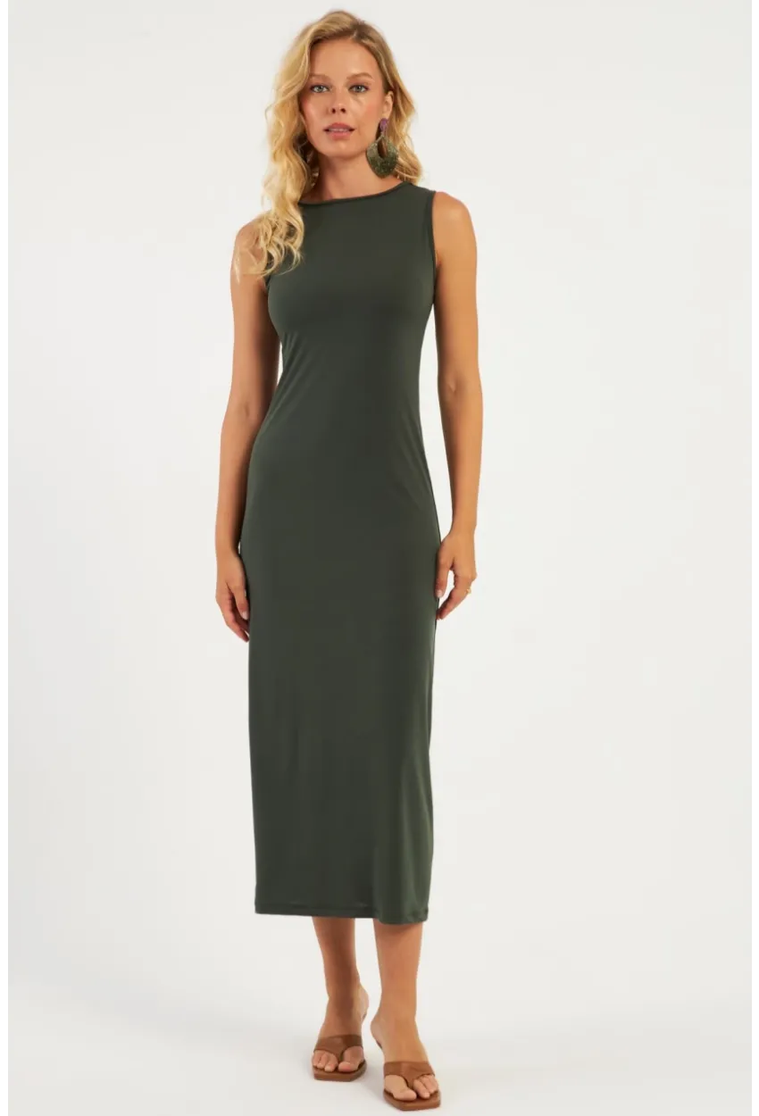 Kadın Haki Basic Elbise DMR2433