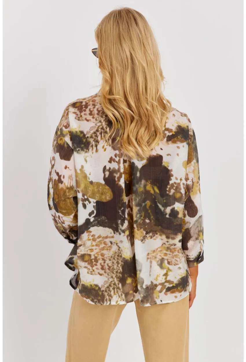 Kadın Haki Dokuma Gömlek KED150