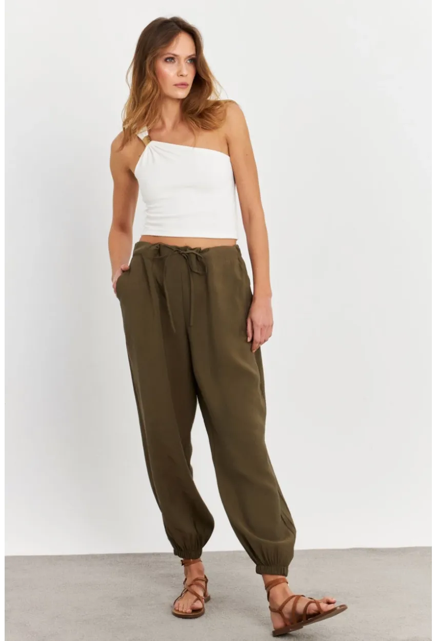 Kadın Haki Kubra Şalvar Pantolon GÇ900