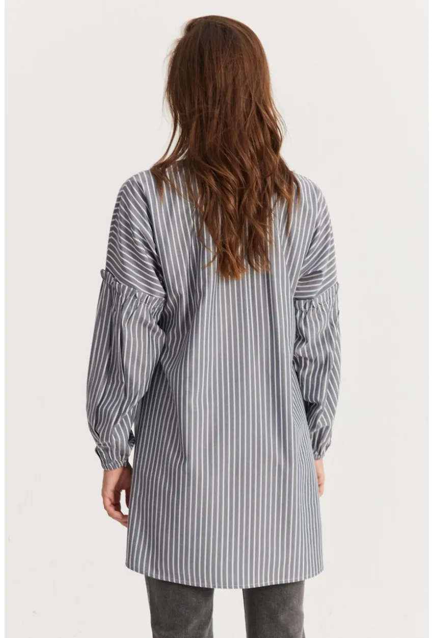 Kadın İndigo Tunik Gömlek MASF12