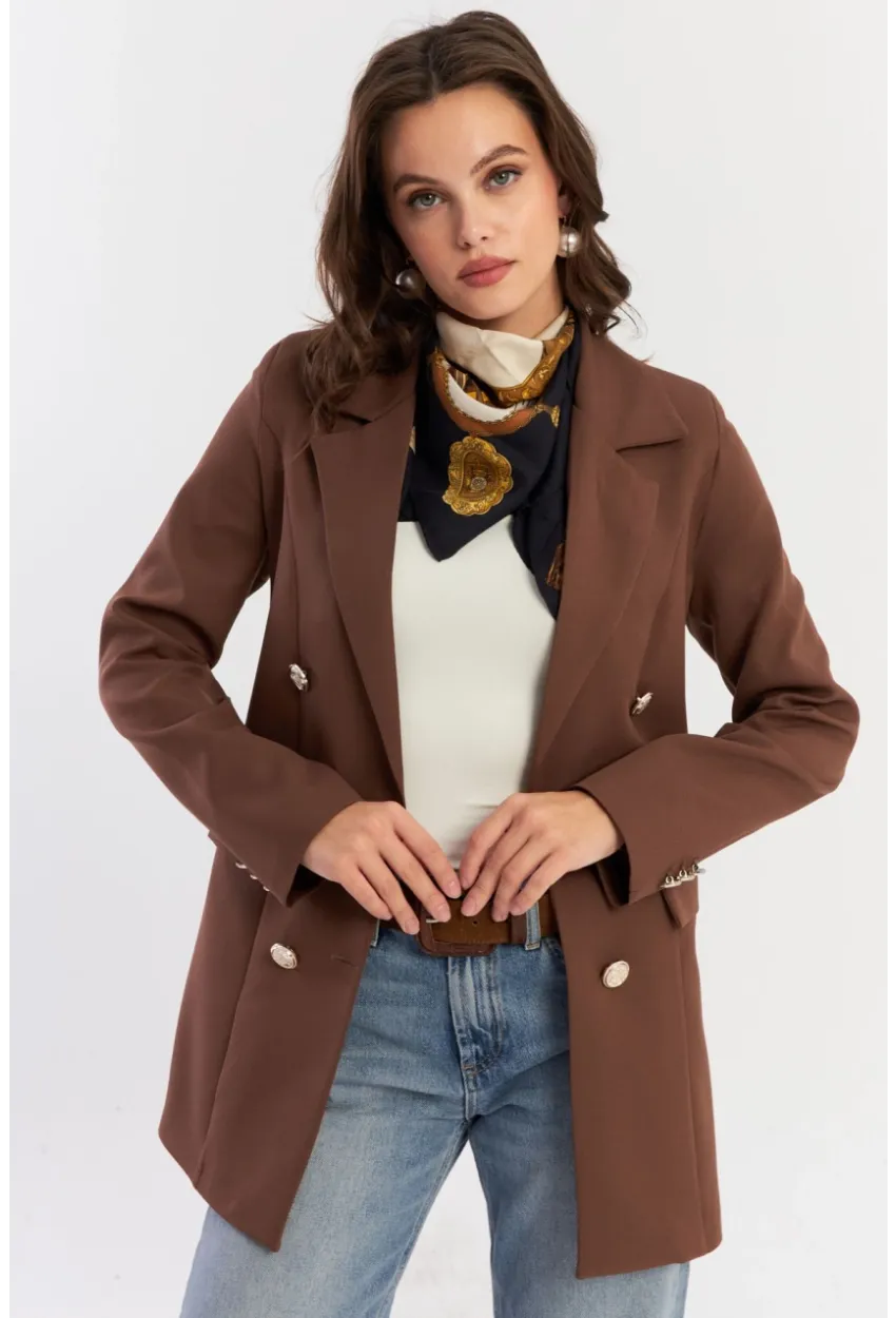 Kadın Kahverengi Alt Üst Astarlı Ceket MUF201