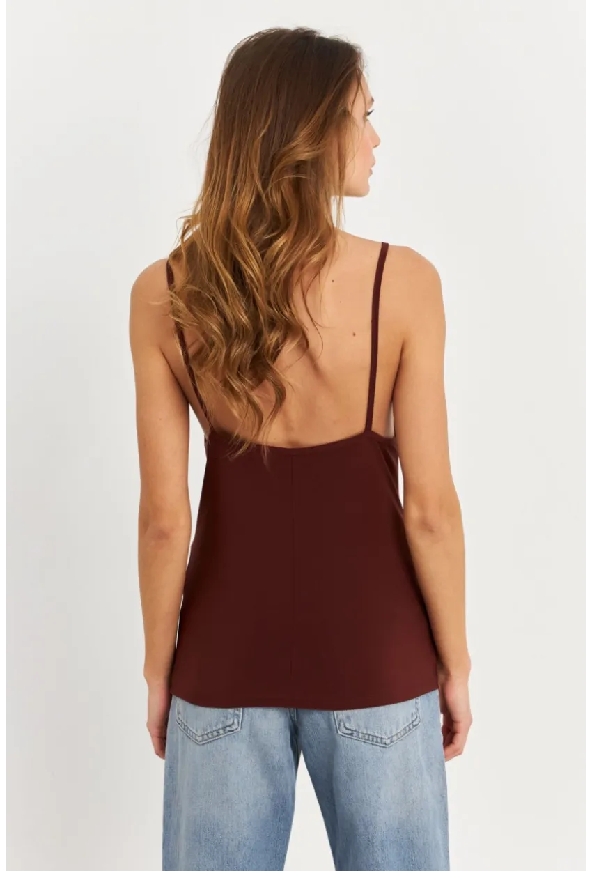 Kadın Kahverengi Degaje Yaka Bluz LPP1286