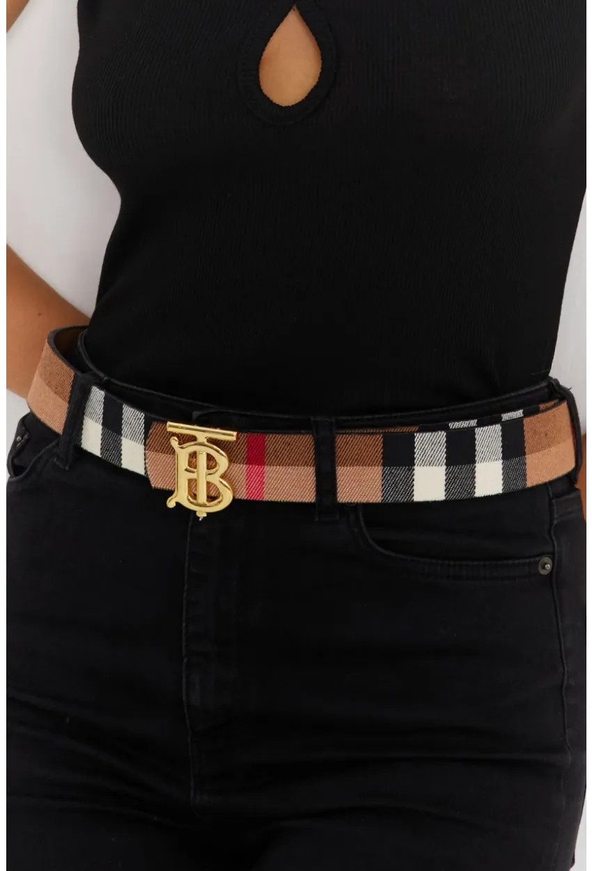 Kadın Kahverengi Desenli Kemer BE705