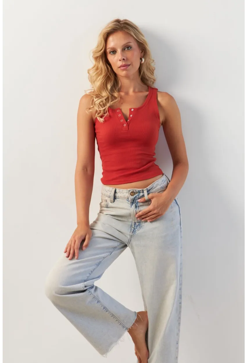 Kadın Kiremit Patlı Kaşkorse Bluz MK02