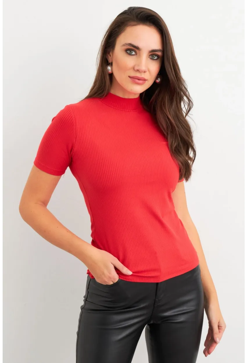 Kadın Kırmızı Basic Bluz AYD404
