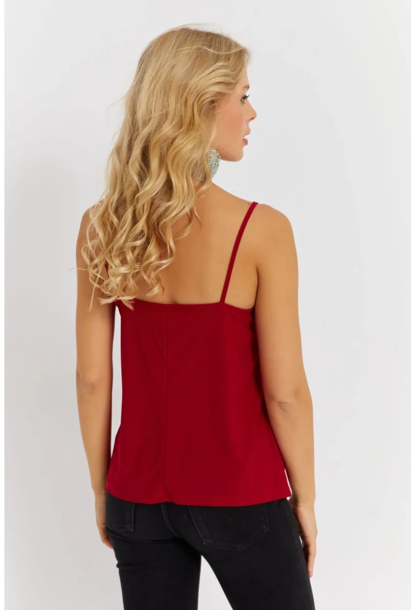 Kadın Kırmızı Dantelli Atlet AYD353