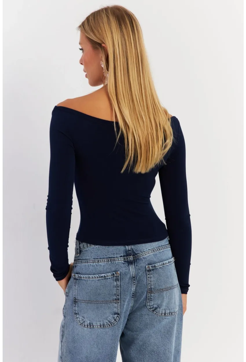 Kadın Lacivert Bluz HOR13