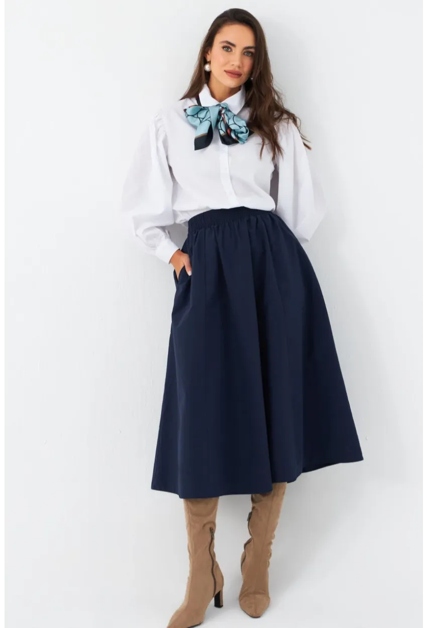 Kadın Lacivert Çan Etek ELA3951