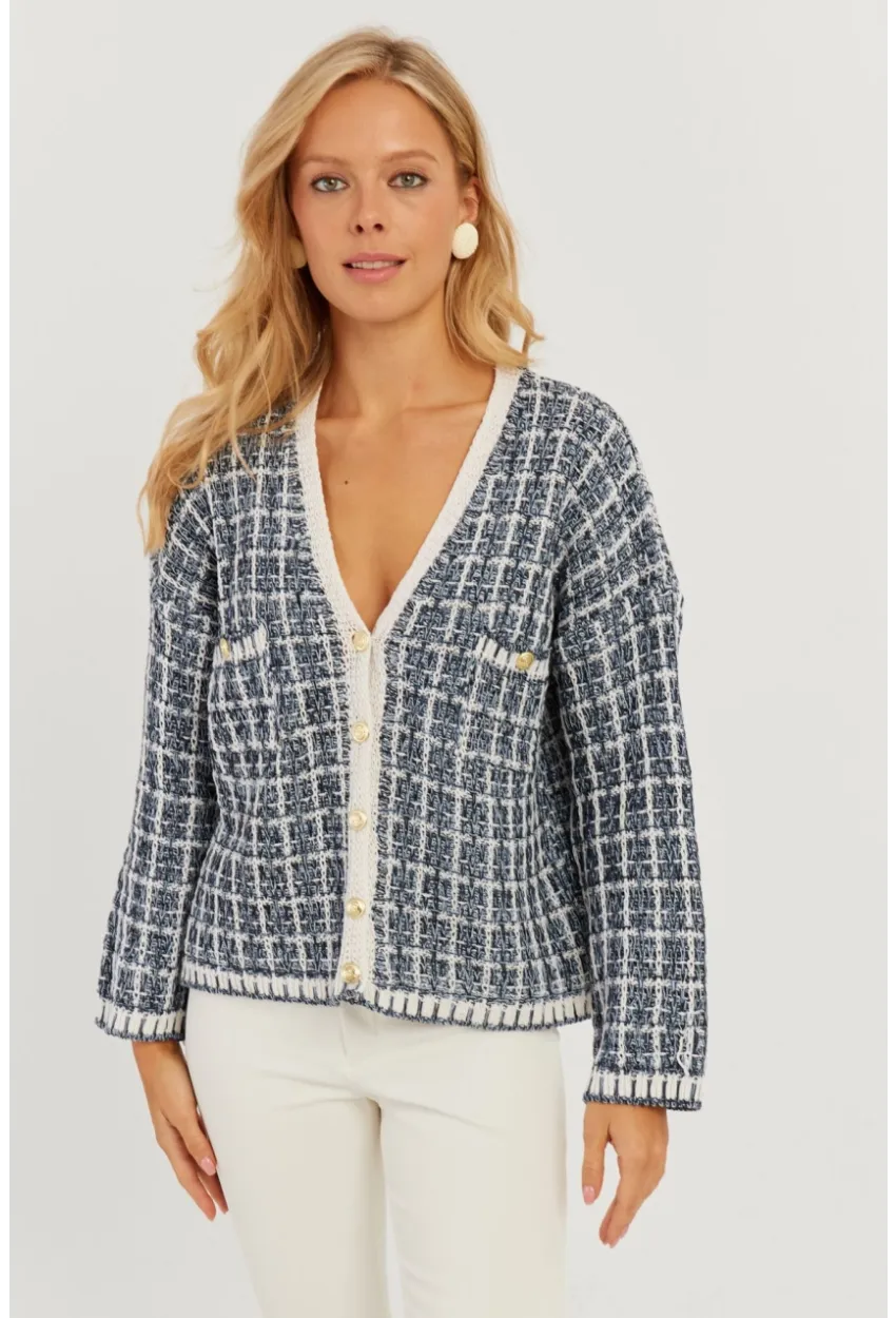 Kadın Lacivert Düğme Detaylı Hırka MİW4461