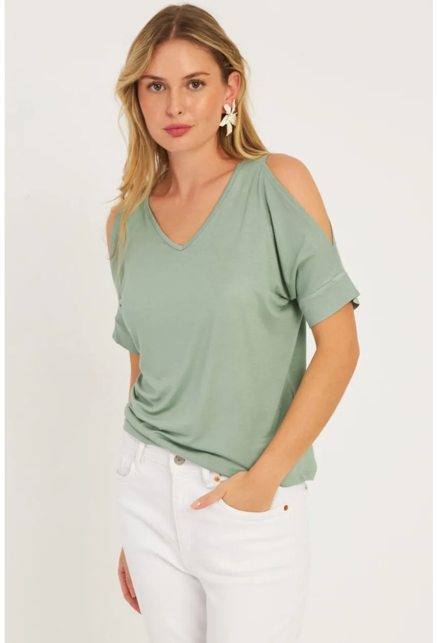 Kadın Mint Degaje Yaka Bluz BR1329