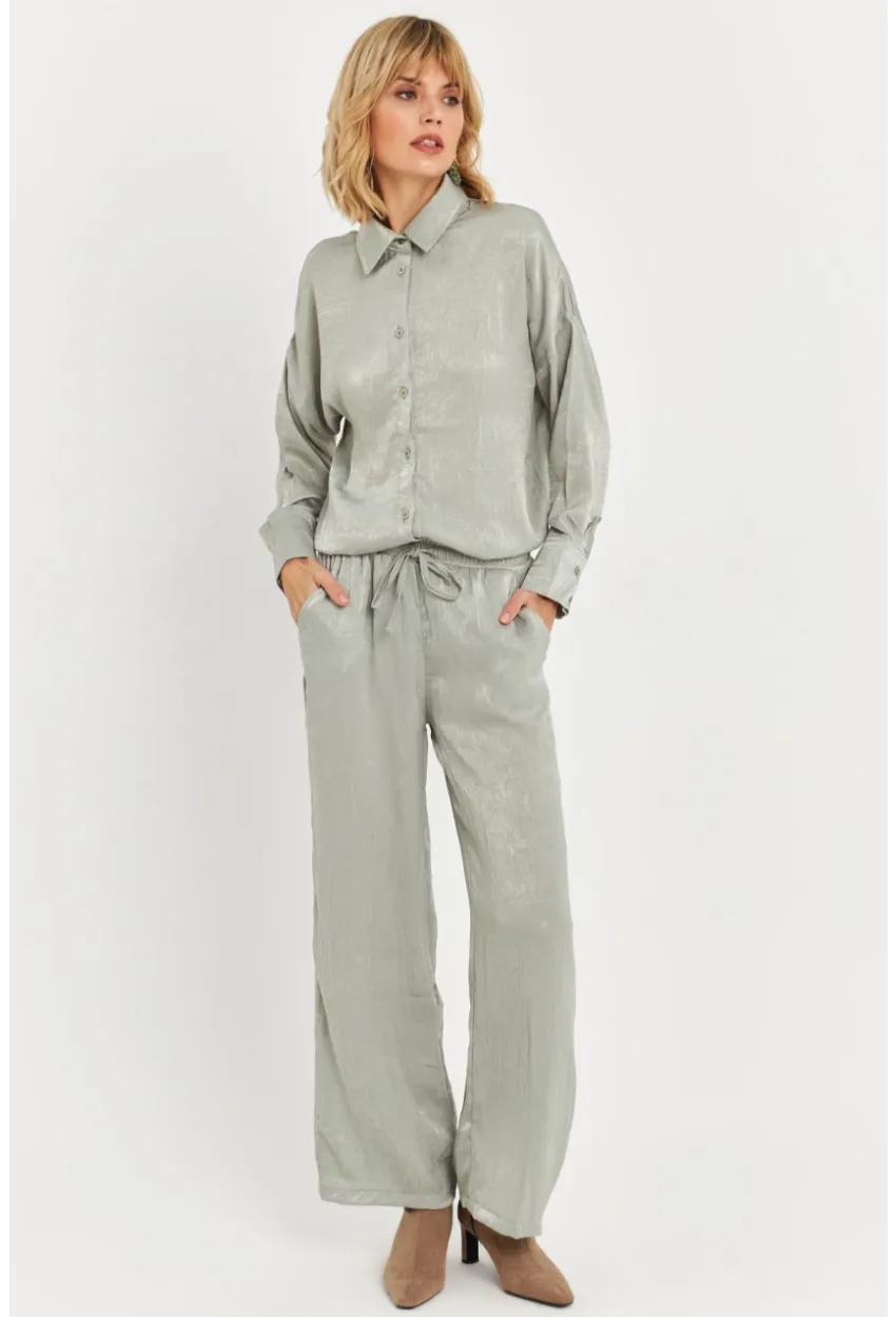 Kadın Mint Saten Pantolon MCAR1128