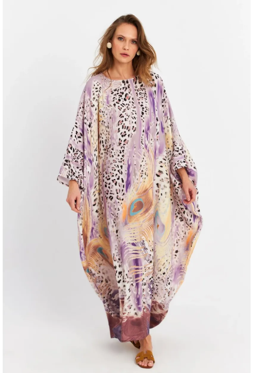 Kadın Multi İpek Kaftan Elbise MALO4010