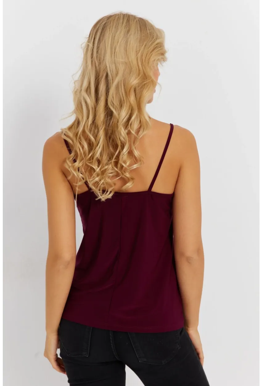 Kadın Mürdüm Dantelli Atlet AYD353