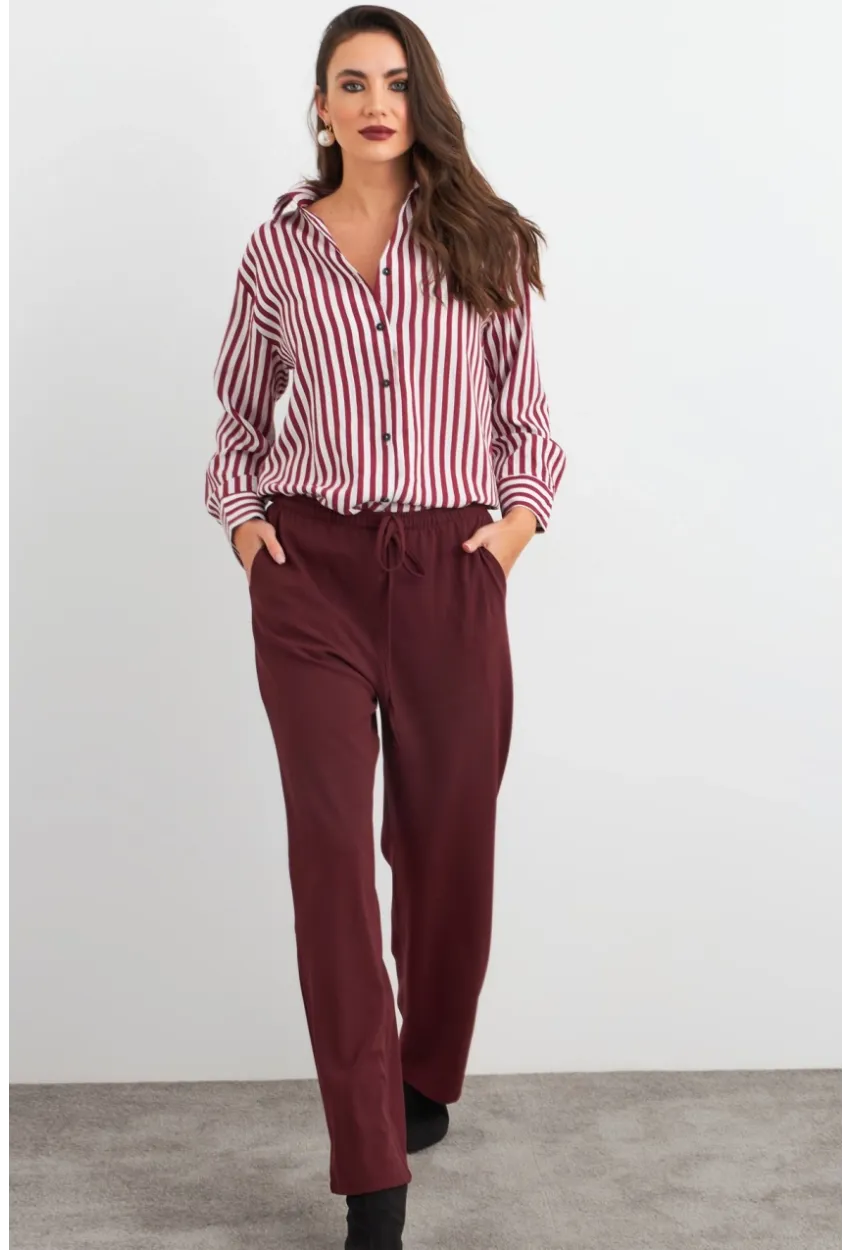 Kadın Mürdüm Pantolon ELA6647