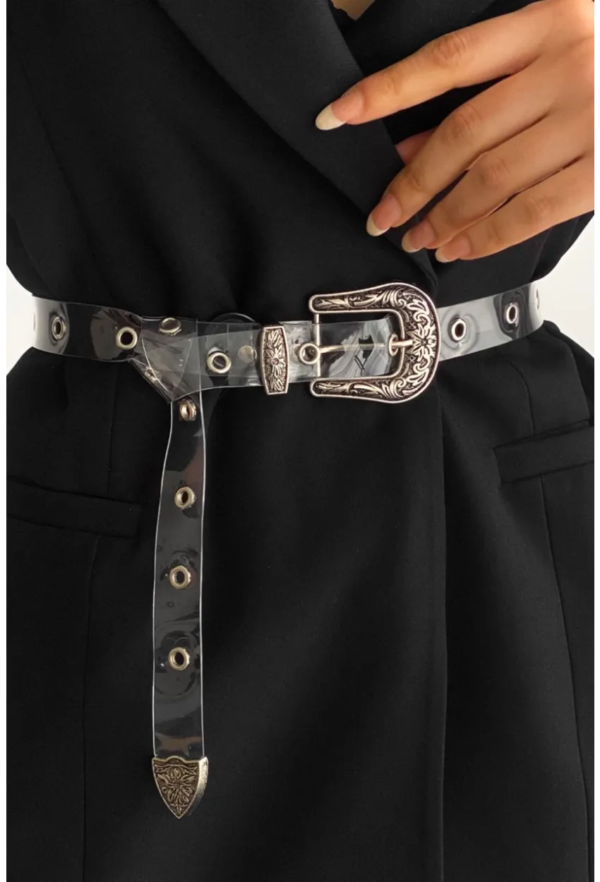 Kadın No Color Kuş Gözlü Şeffaf Kemer BE620