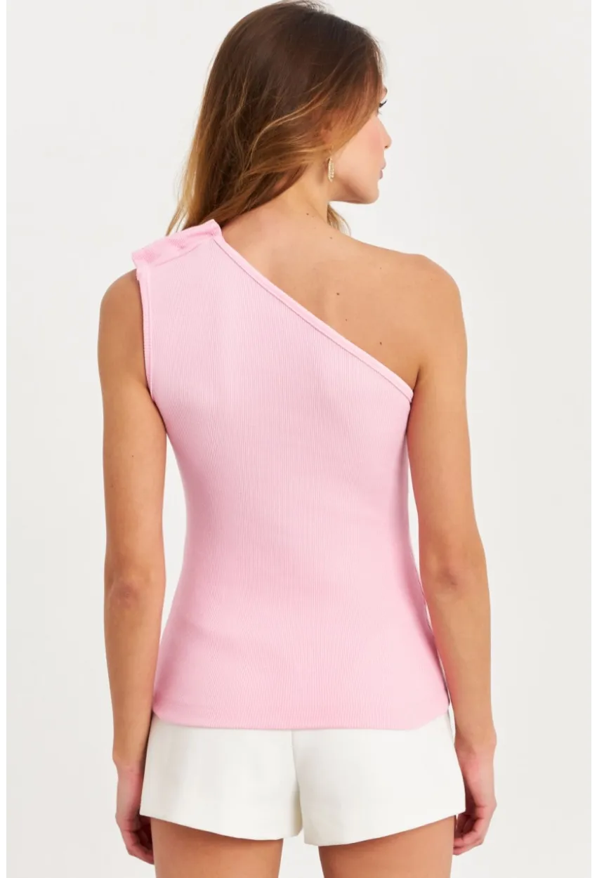 Kadın Pembe Düğme Detaylı Kaşkorse Bluz EY2711