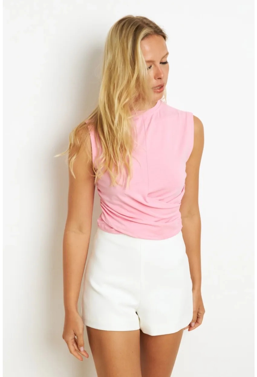 Kadın Pembe Kruvaze Bluz YZ1105