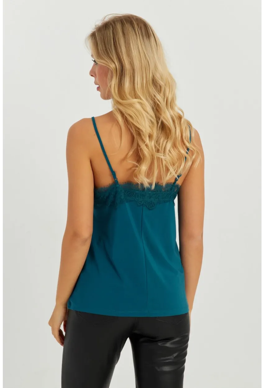 Kadın Petrol Dantel Detaylı Atlet AYD265