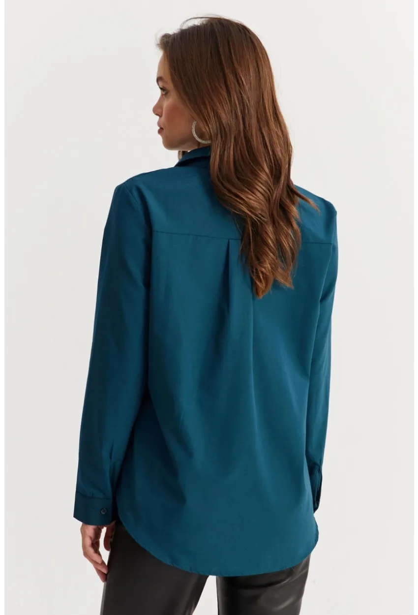 Kadın Petrol Yakası Taşlı Gömlek ZER413