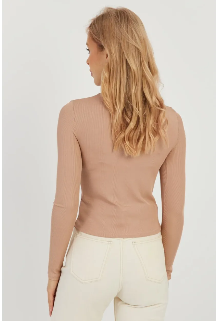 Kadın Pudra Pencereli Bluz LPP1256