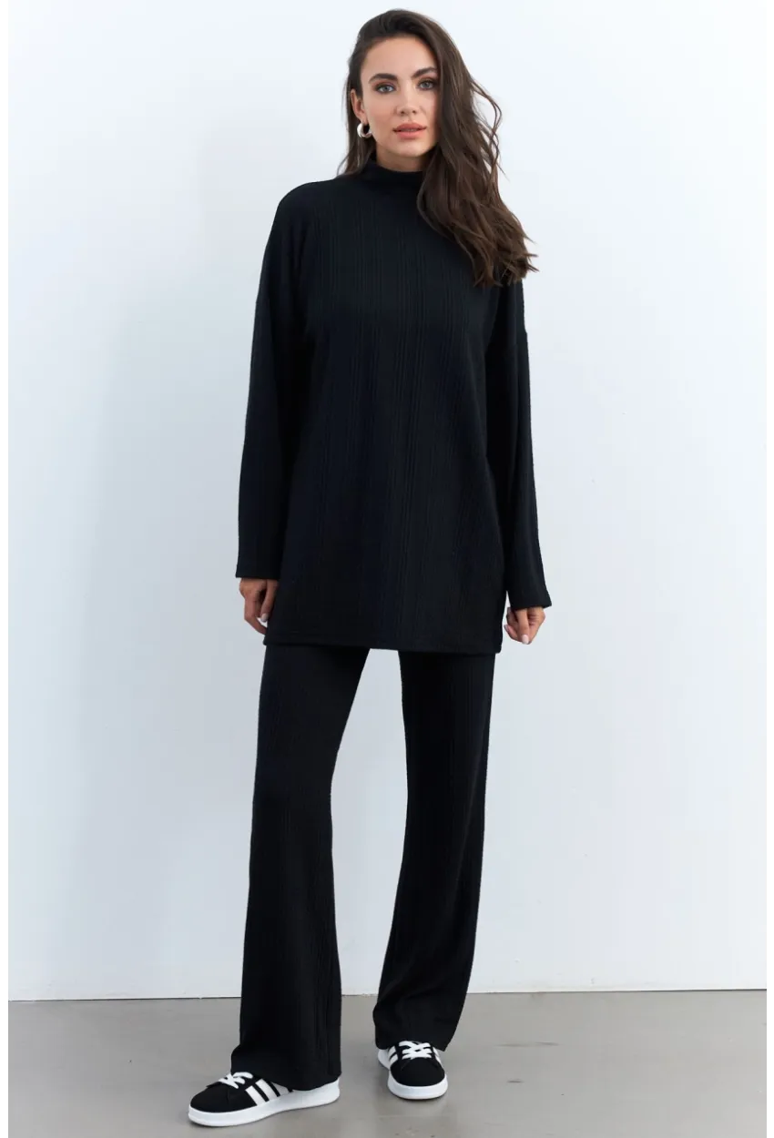 Kadın Siyah Alt Üst Pantolon Takım MTF28