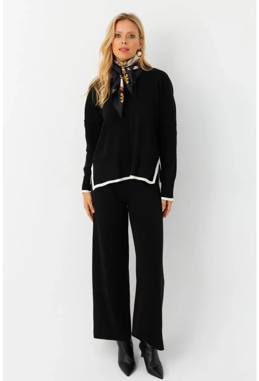 Kadın Siyah Alt Üst Triko Takım  MYİL12