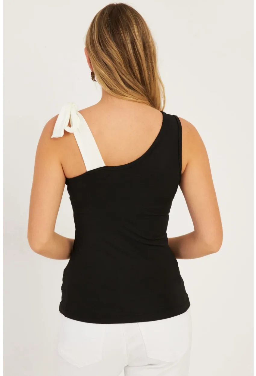 Kadın Siyah Bağlamalı Bluz EY2774