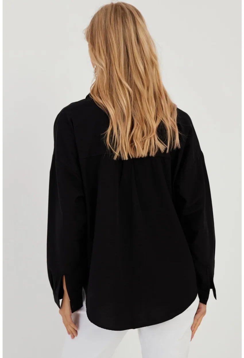Kadın Siyah Basic Gömlek ZER403