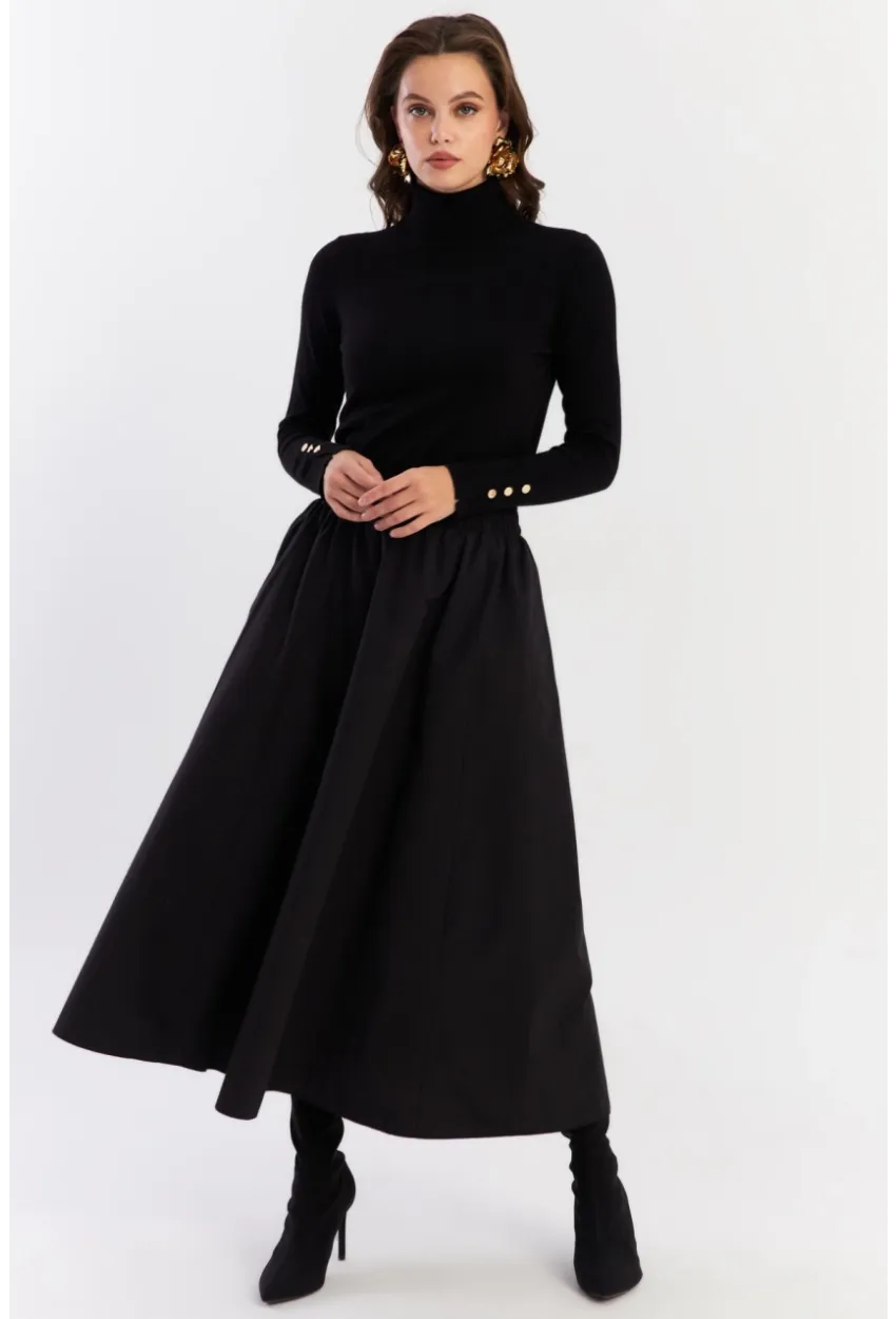 Kadın Siyah Çan Etek ELA3951