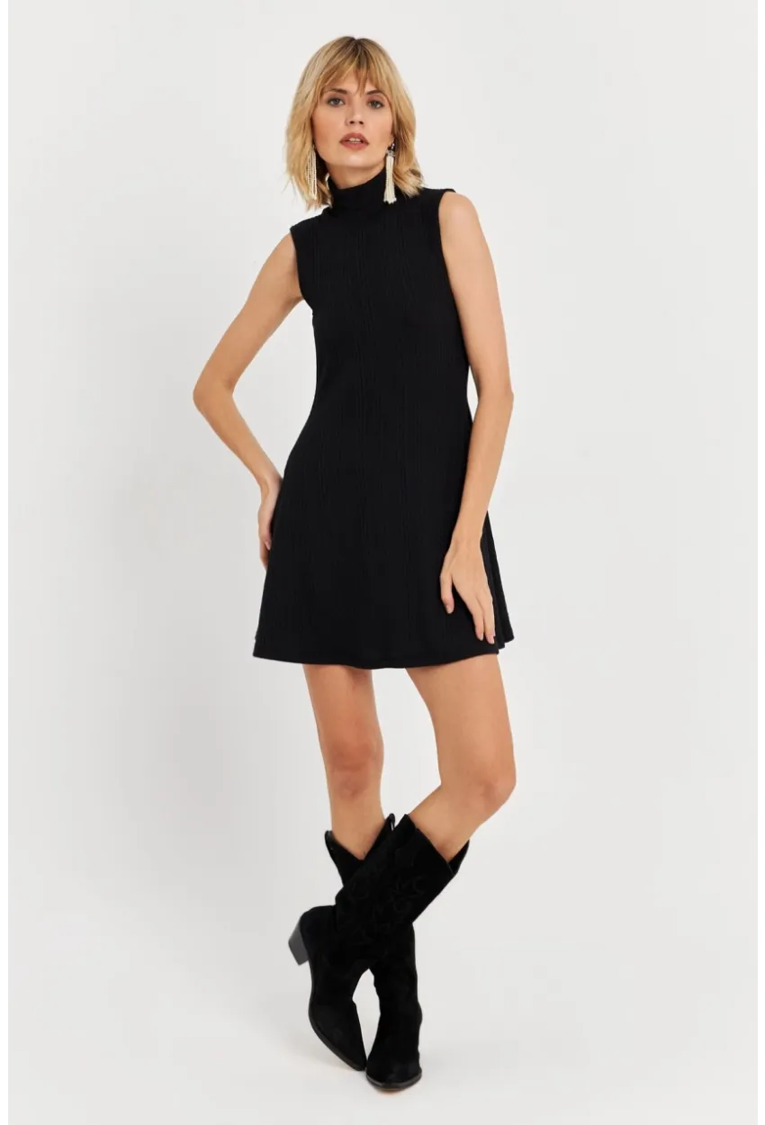 Kadın Siyah Mini Elbise TF66