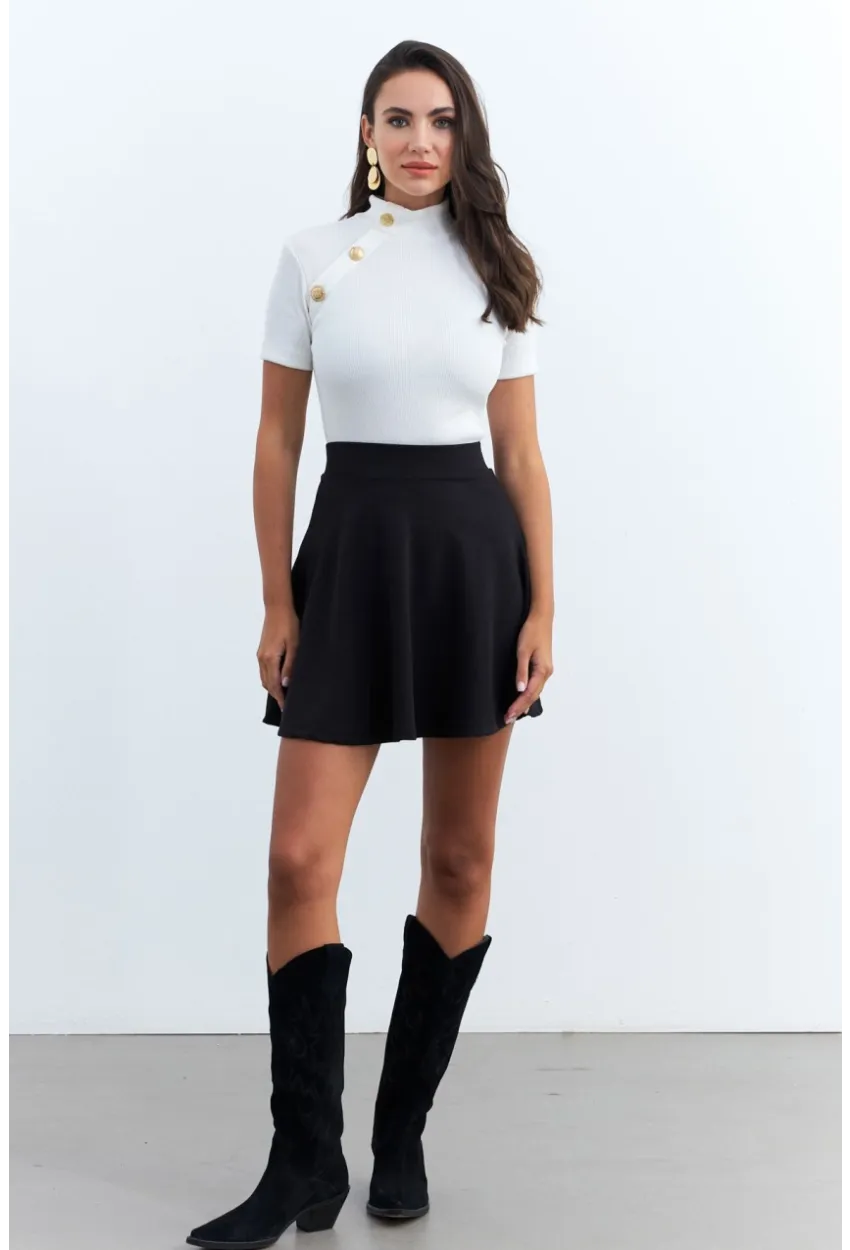 Kadın Siyah Mini Etek ELT3240