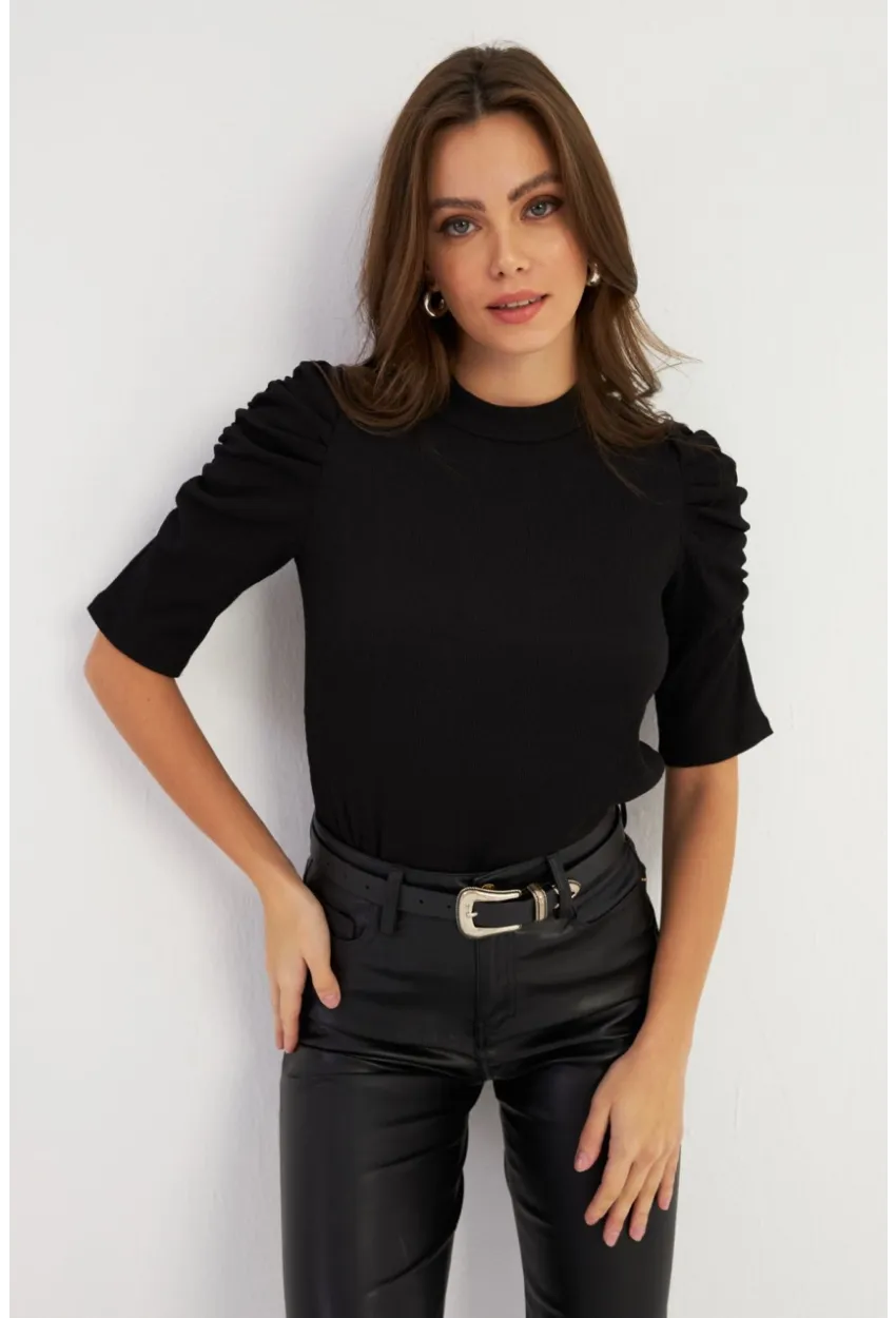 Kadın Siyah Prenses Kol Bluz MAYD12