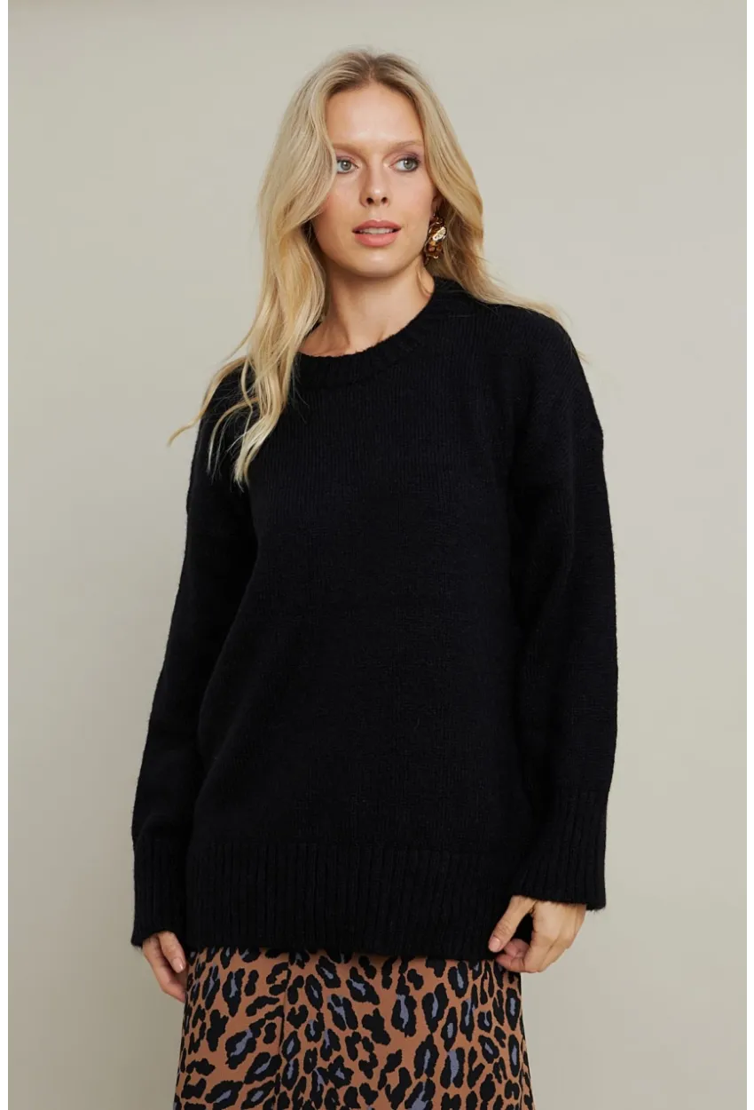 Kadın Siyah Salaş Kazak MYV104