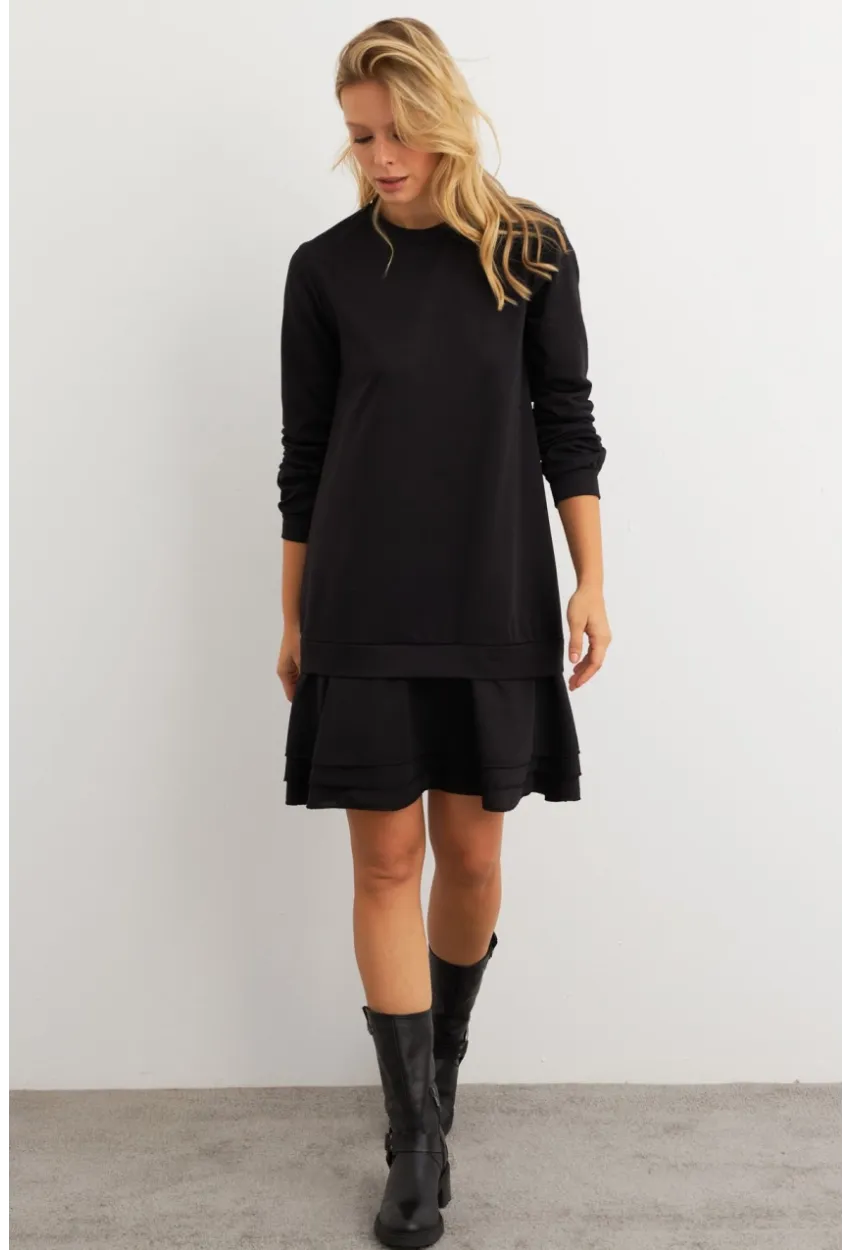 Kadın Siyah Sweat Elbise EY3016