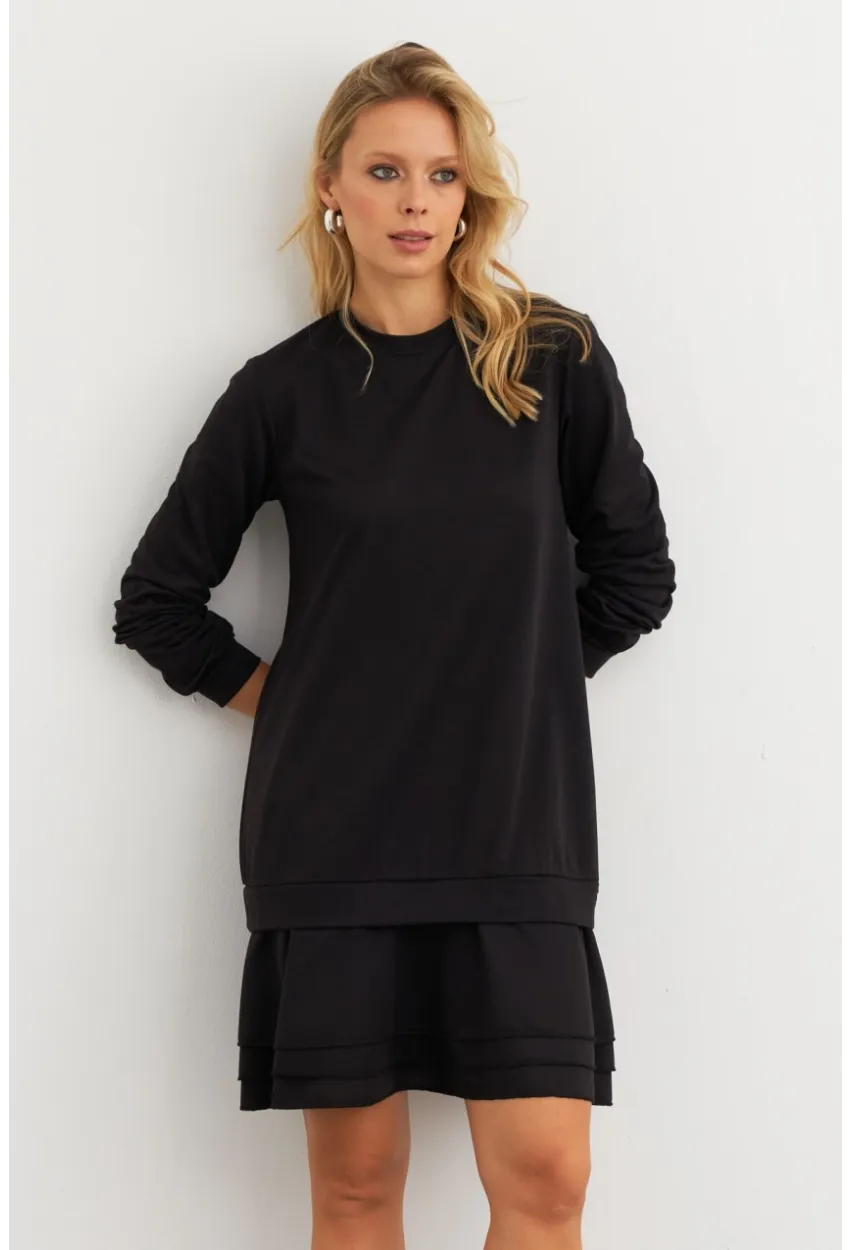 Kadın Siyah Sweat Elbise EY3016