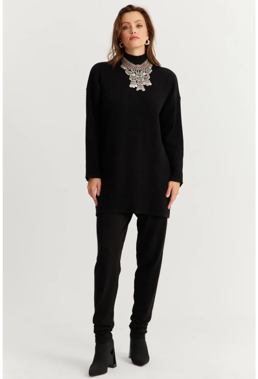 Kadın Siyah Triko Alt Üst Takım MNUV9