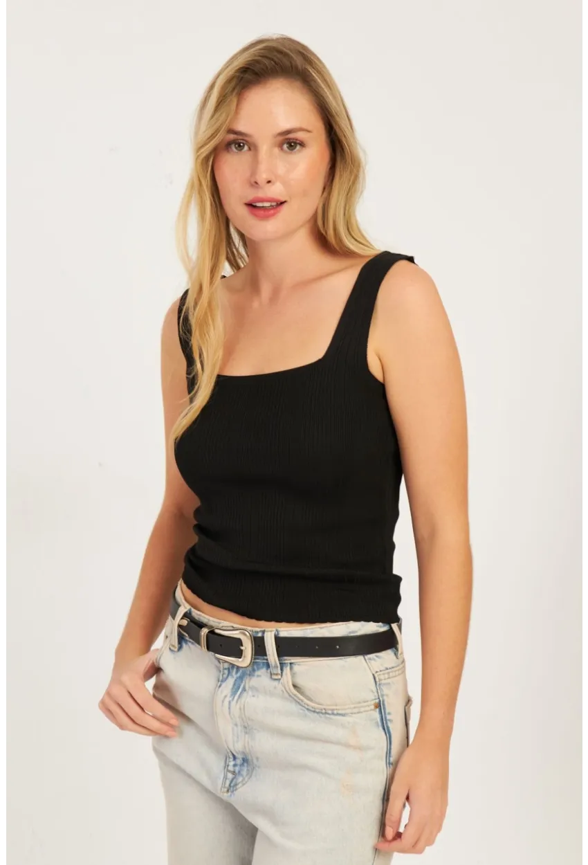 Kadın Siyah Triko Bluz SMT224