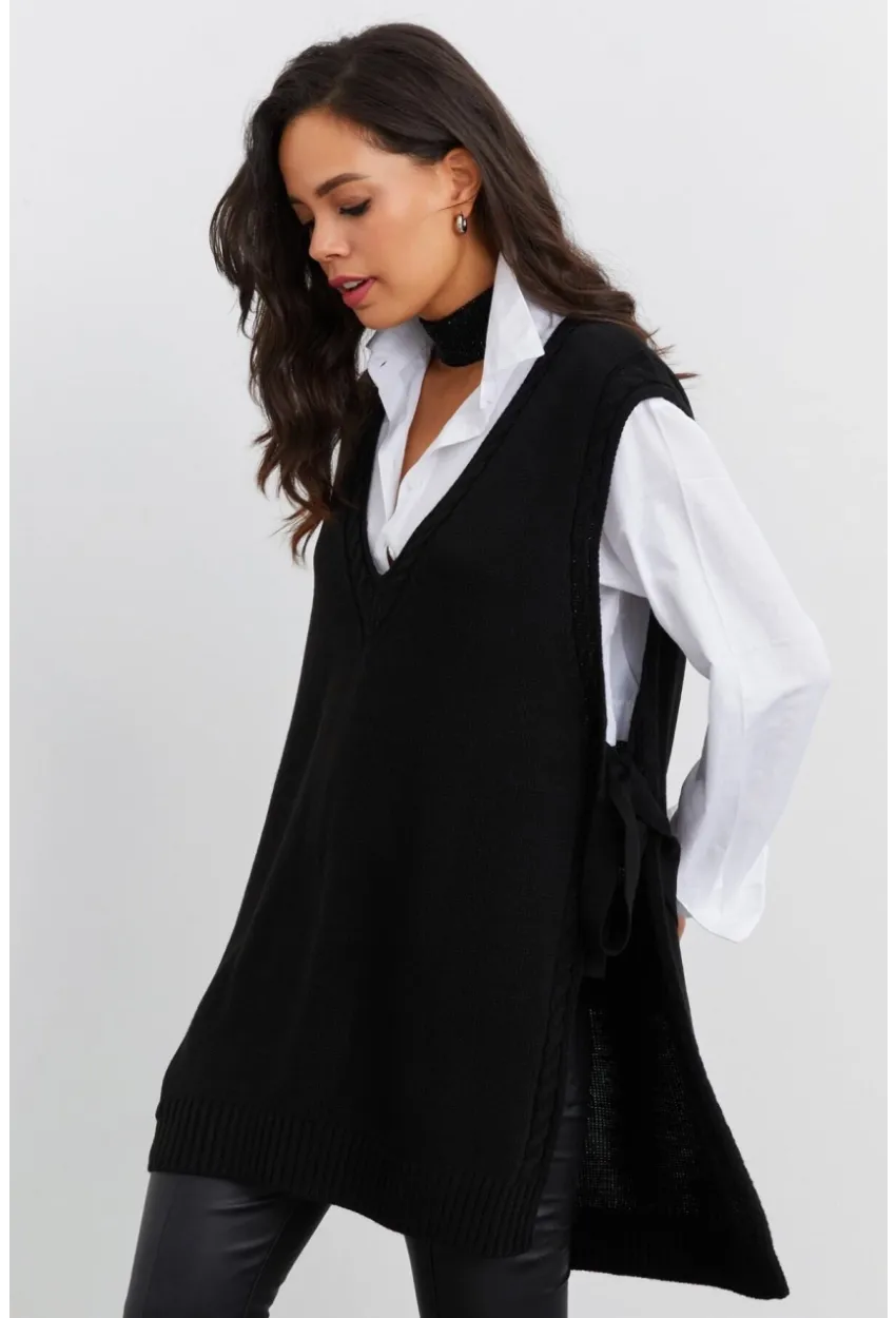 Kadın Siyah Triko Süveter YV103