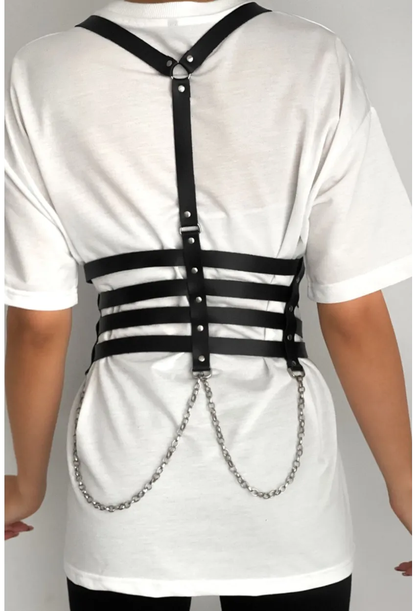 Kadın Siyah Vücut Kemeri BE631