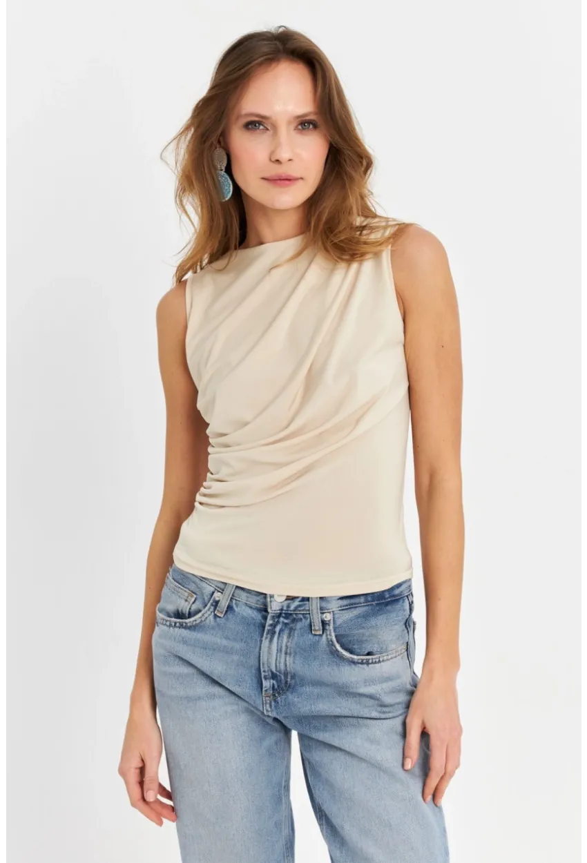 Kadın Taş Büzgülü Bluz YZ625