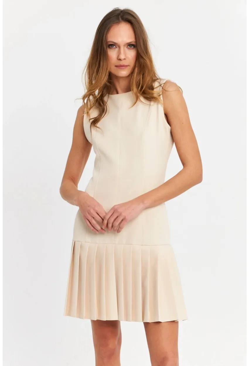 Kadın Taş Eteği Pileli Mini Elbise FRY2265