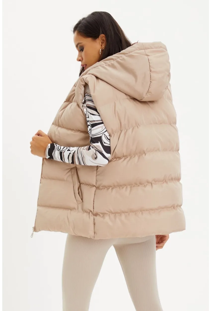 Kadın Taş Kapüşonlu Şişme Yelek ZEE01