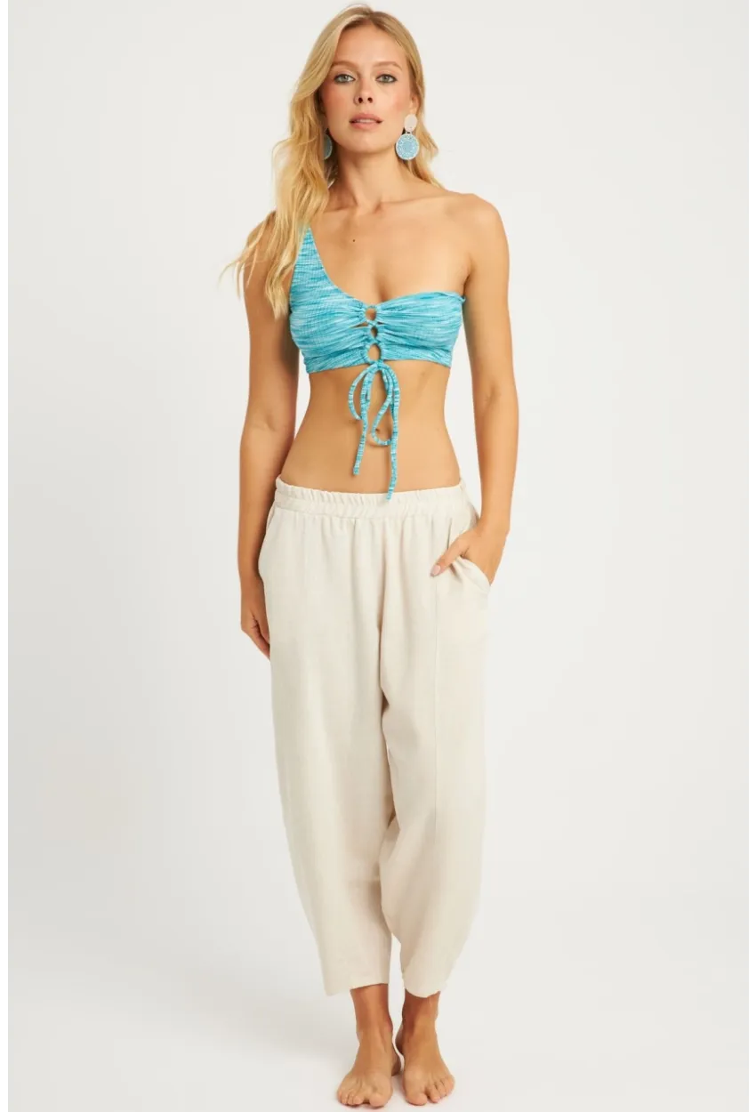 Kadın Taş Keten Şalvar Pantolon K1252